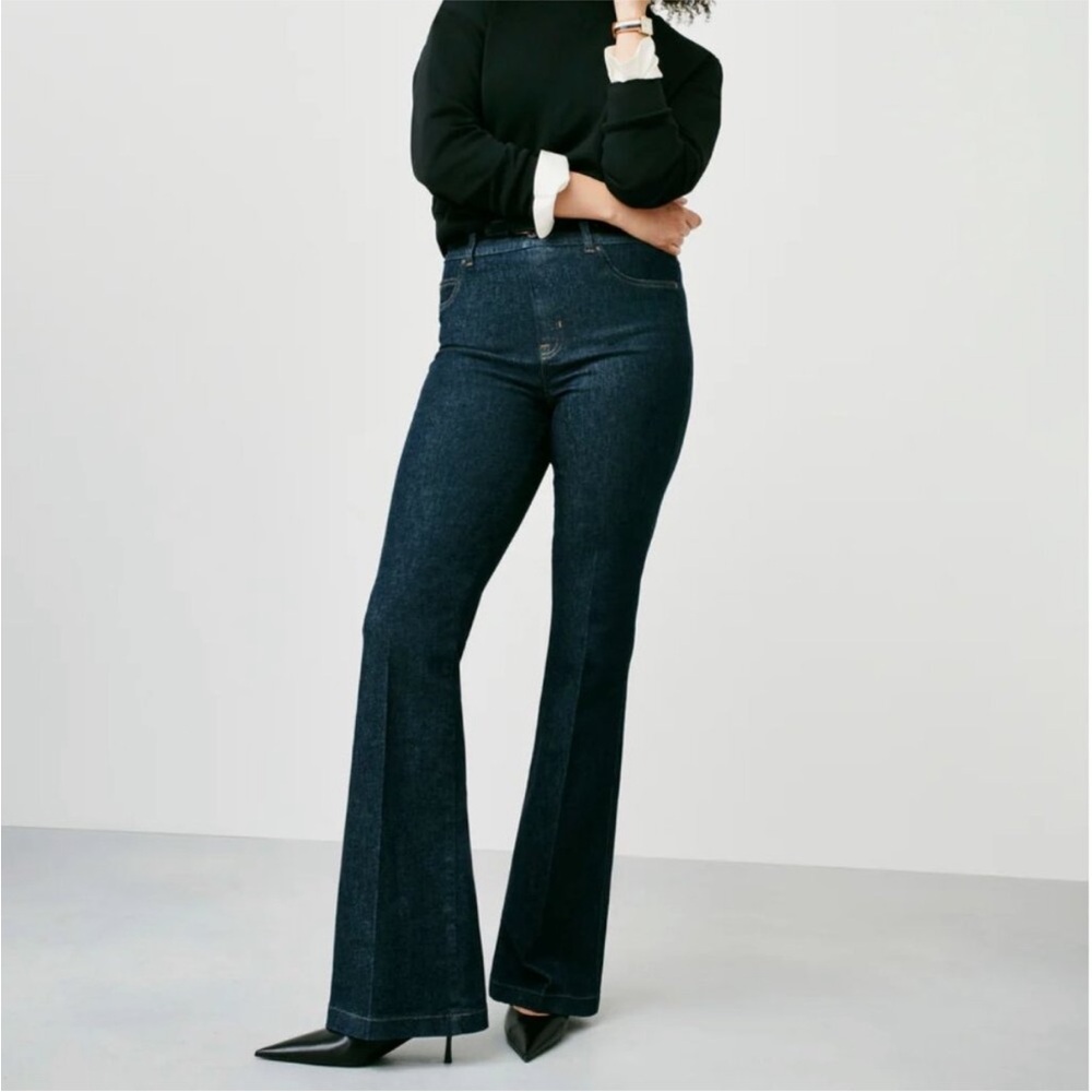 Spanx Original EveryWear Flare Jeans Large Raw Indigo 21266R